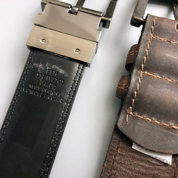 2 Pack Leather Belts Like New 1 Reversible and 1 Rustic (very nice) - Picture 7 of 13